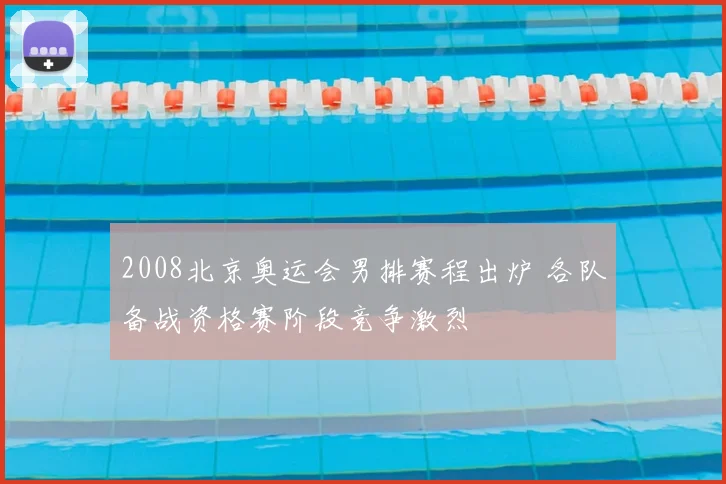 2008北京奥运会男排赛程出炉 各队备战资格赛阶段竞争激烈
